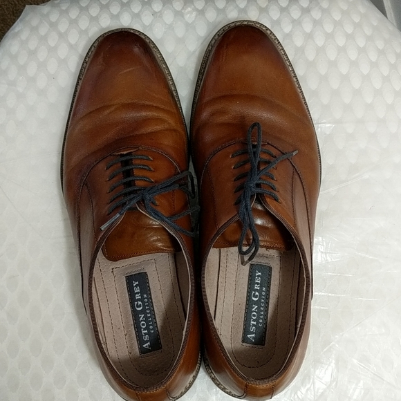 Aston grey leu leather Oxford shoes - Size 8(US) - Picture 3 of 9